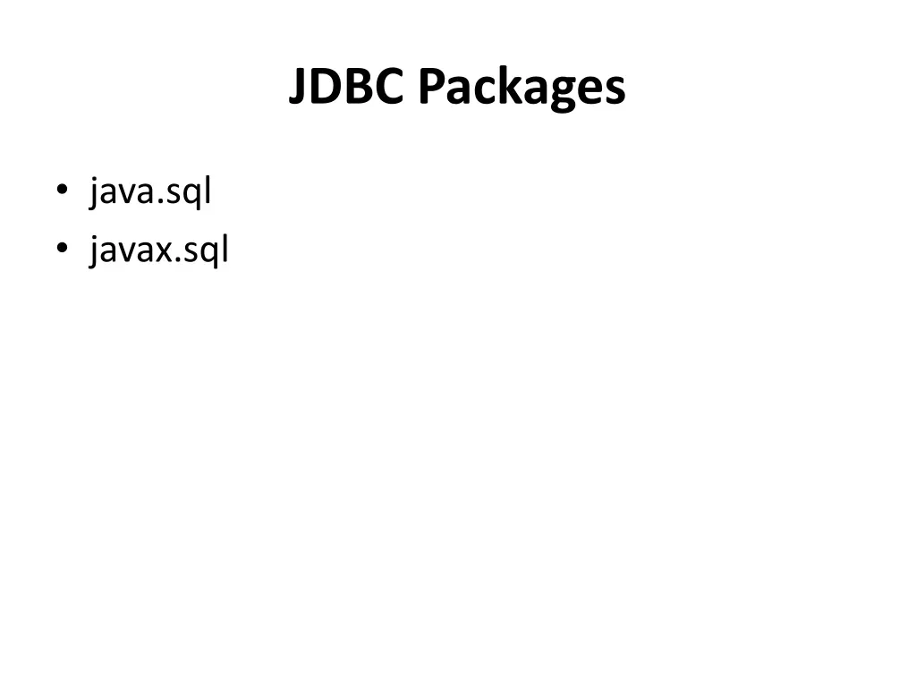 jdbc packages