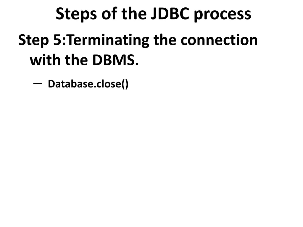 steps of the jdbc process