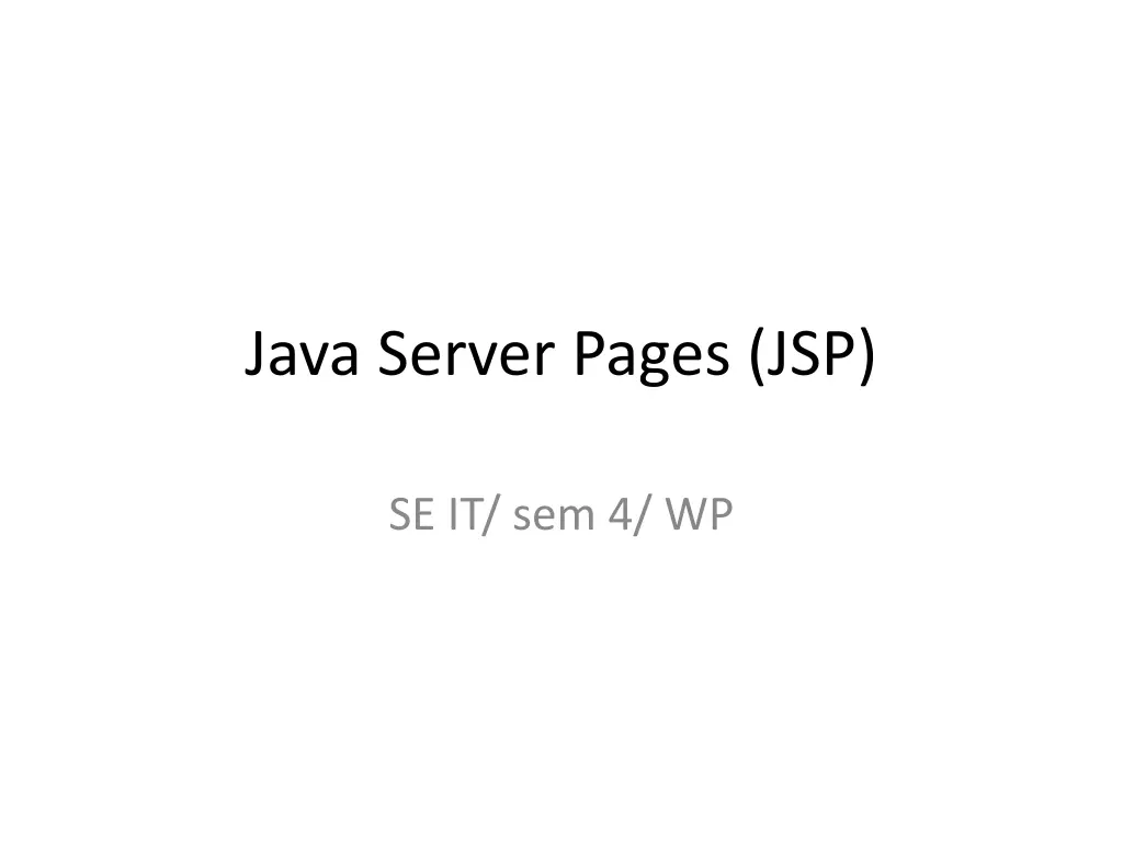 java server pages jsp