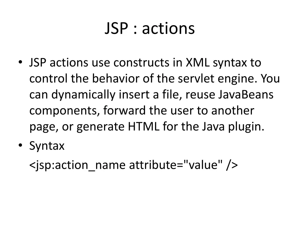 jsp actions