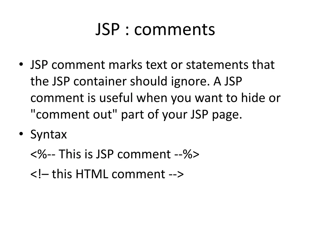 jsp comments