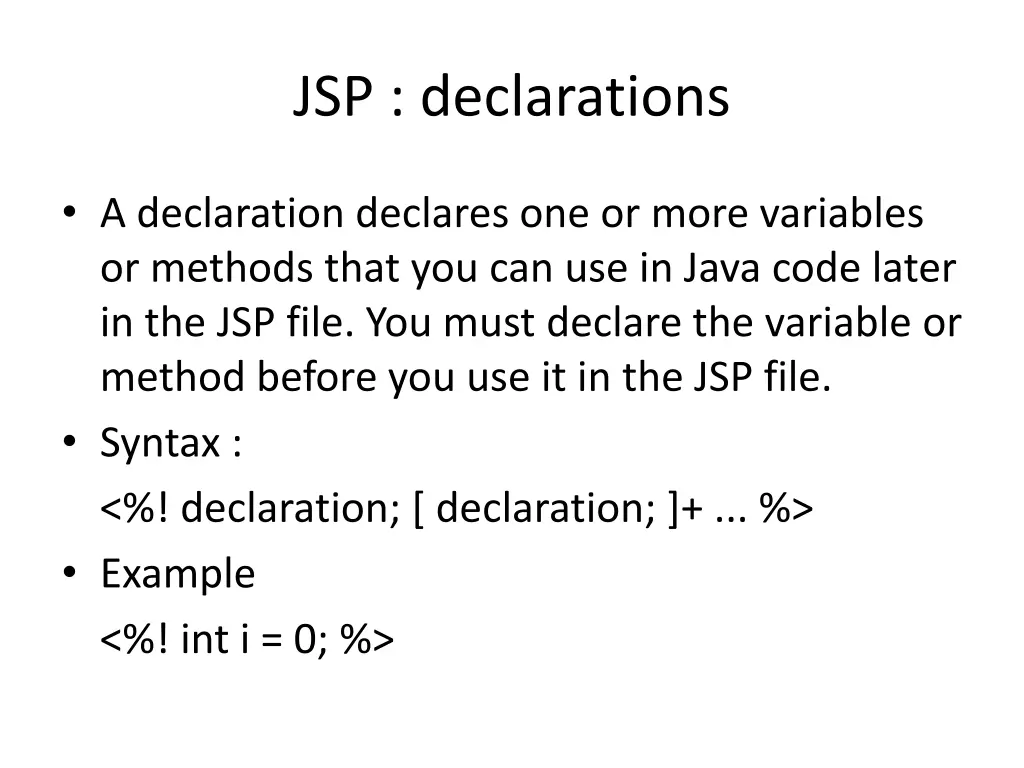 jsp declarations