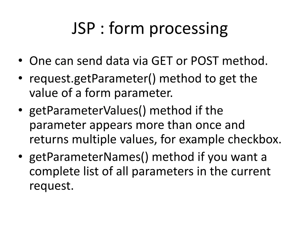 jsp form processing