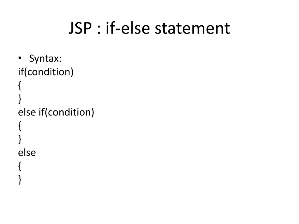 jsp if else statement