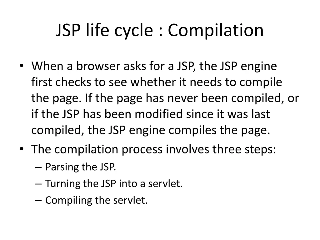 jsp life cycle compilation