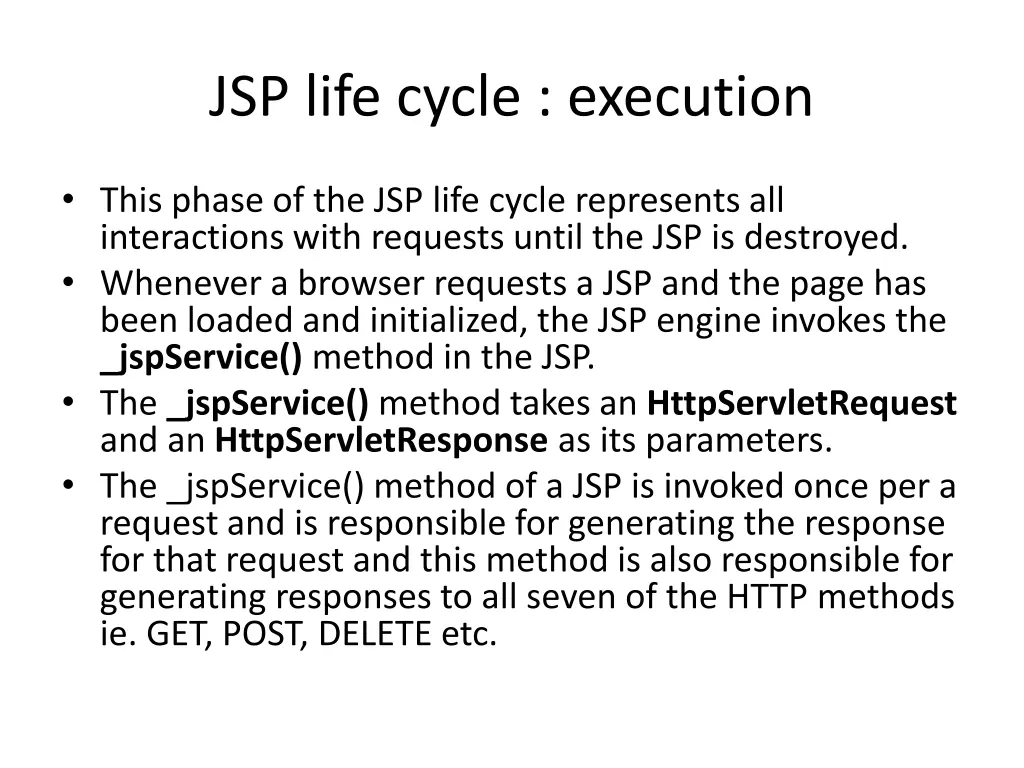 jsp life cycle execution
