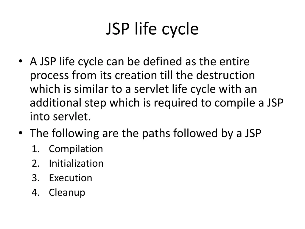 jsp life cycle