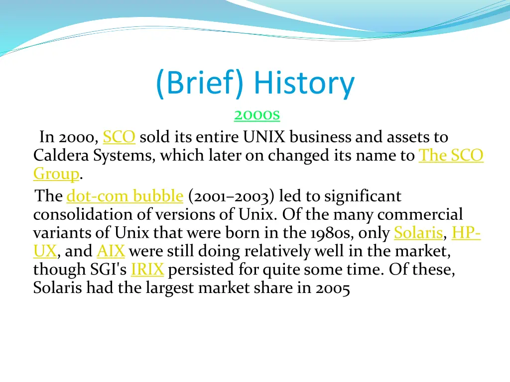 brief history 2000s