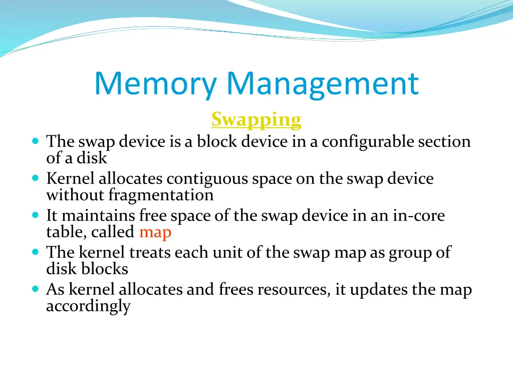 memory management swapping the swap device