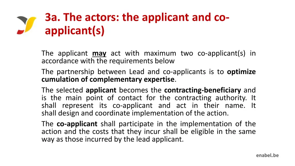 3a the actors the applicant and co applicant s