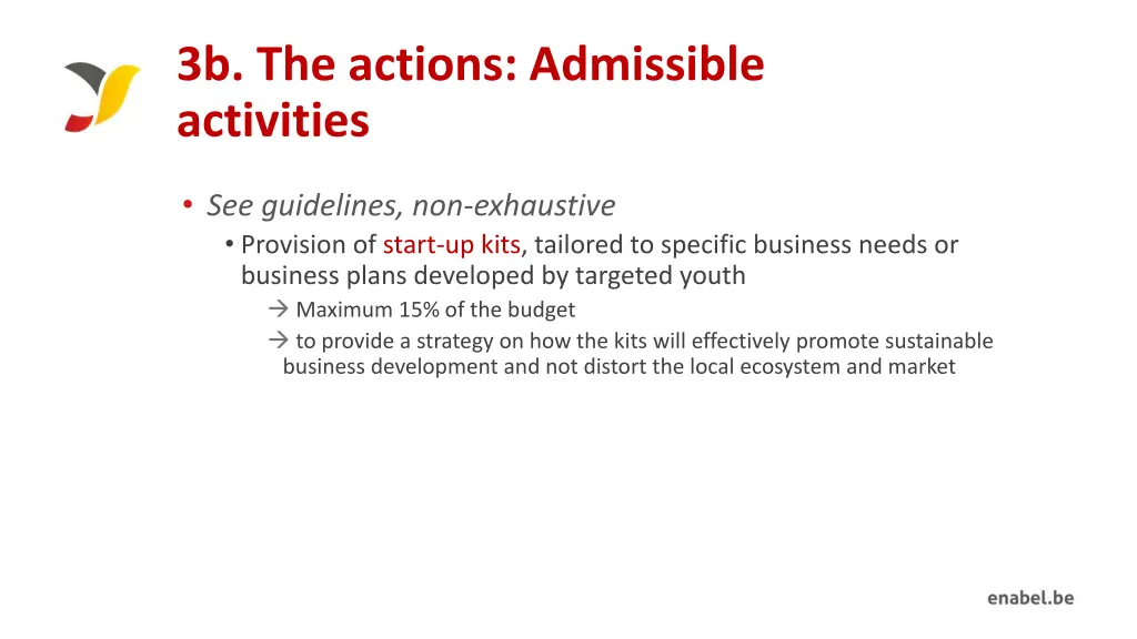 3b the actions admissible activities