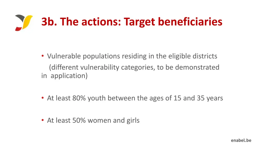 3b the actions target beneficiaries