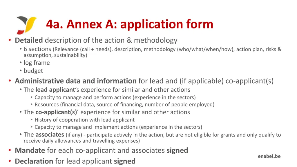 4a annex a application form detailed description