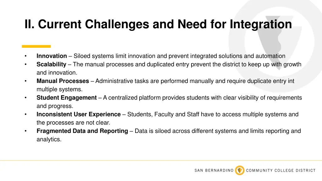 ii current challenges and need for integration 1