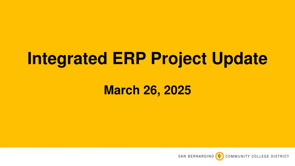 integrated erp project update