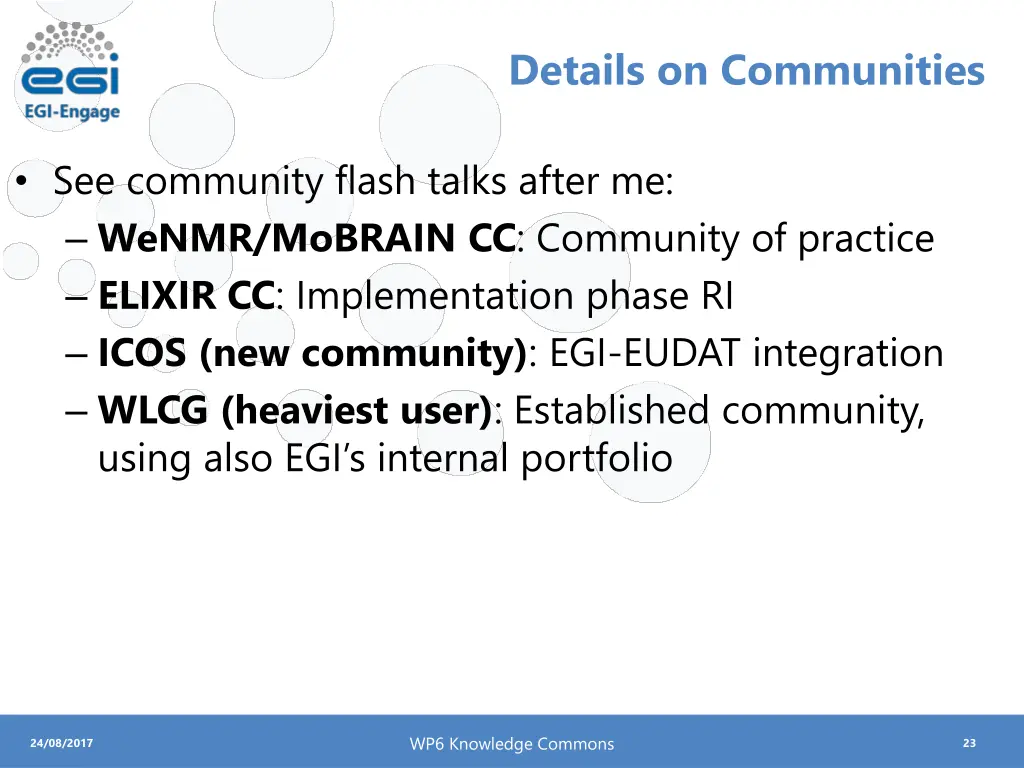 details on communities