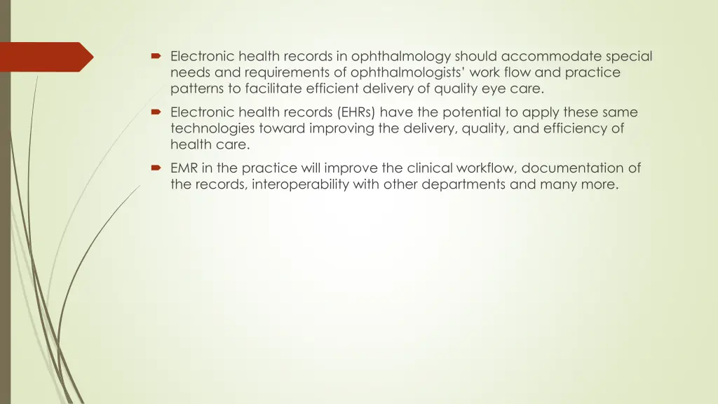 electronic health records in ophthalmology should
