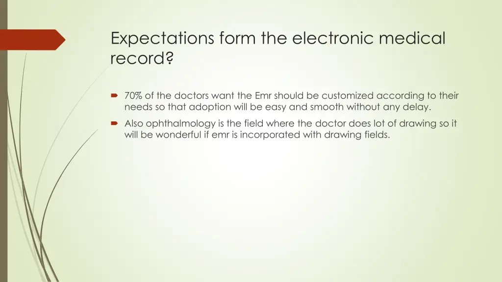 expectations form the electronic medical record