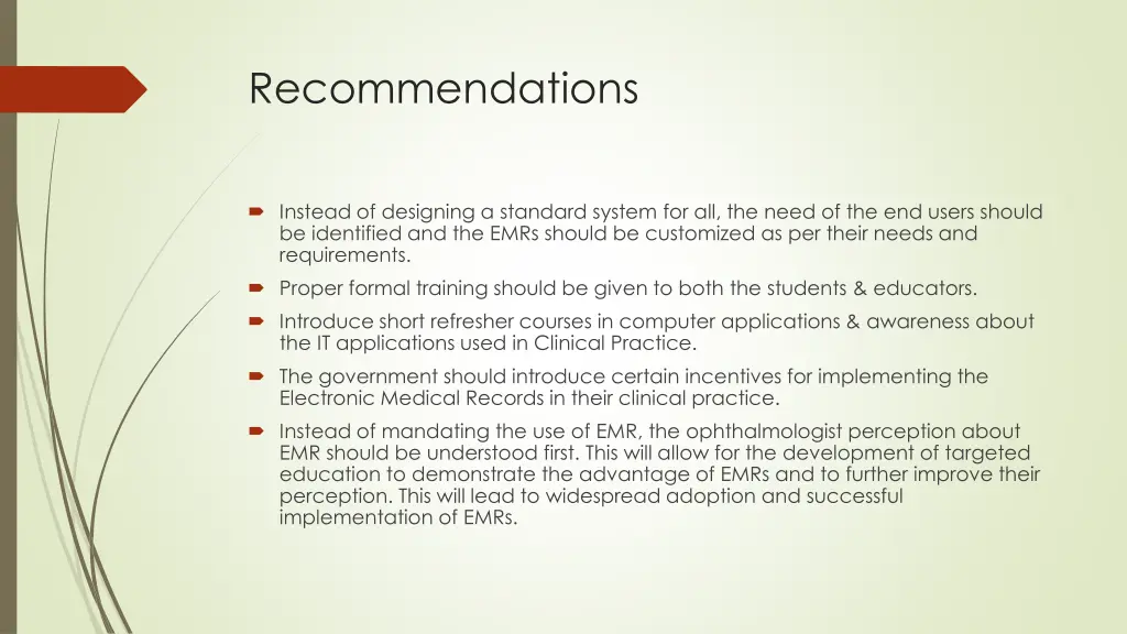 recommendations