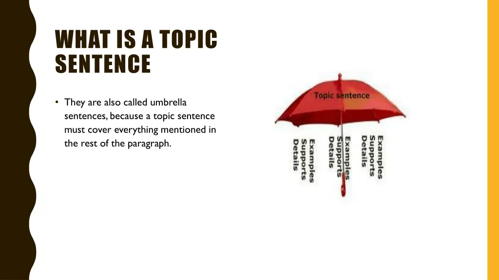 what is a topic sentence