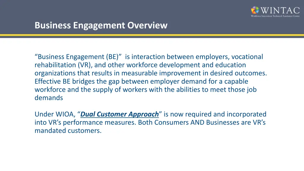 business engagement overview