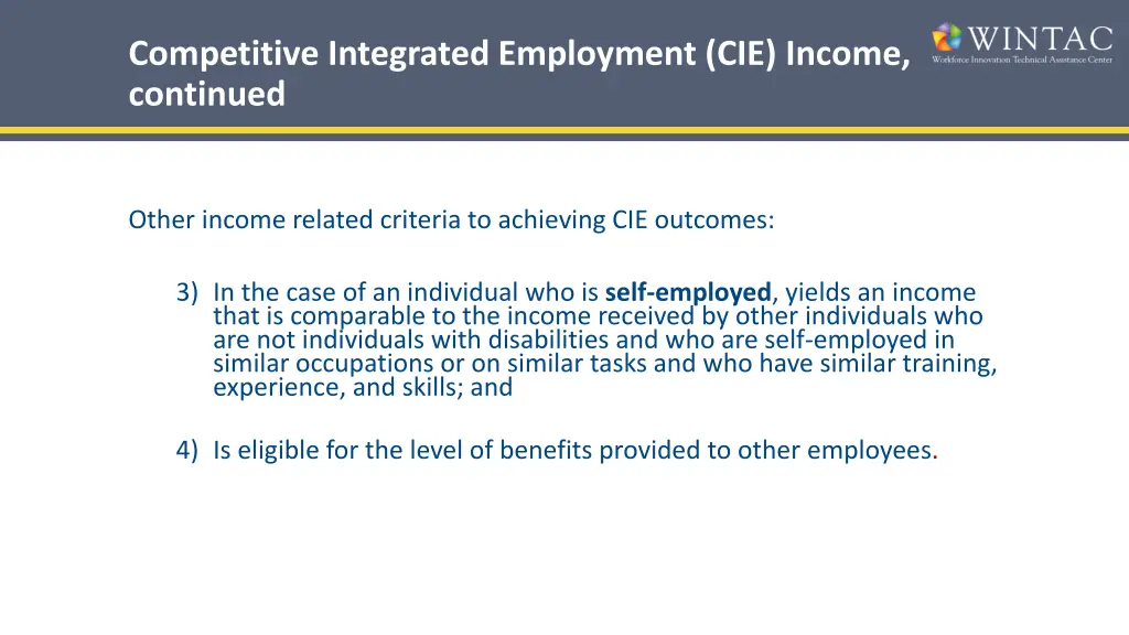 competitive integrated employment cie income