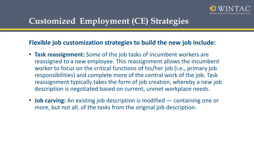 customized employment ce strategies