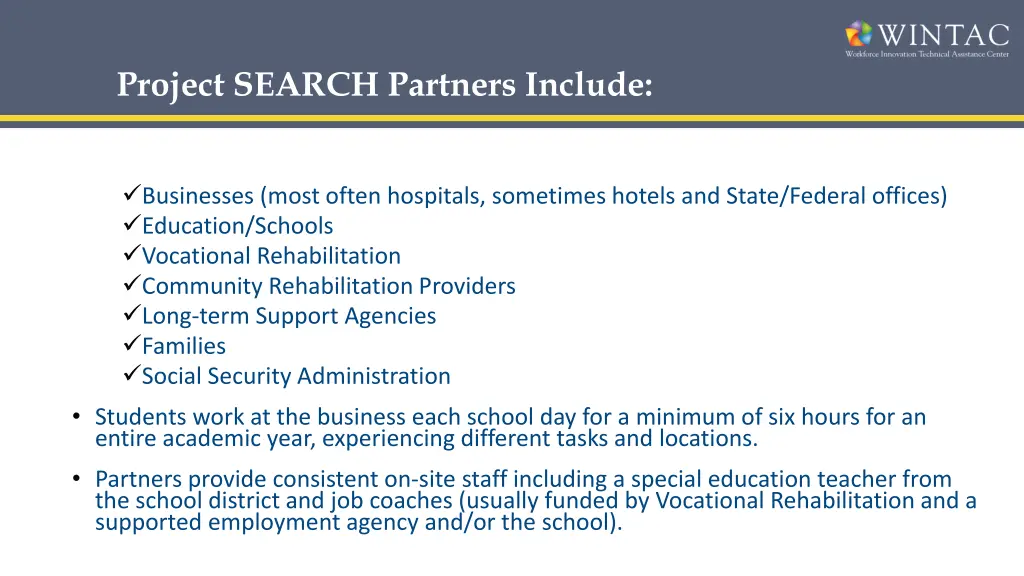 project search partners include