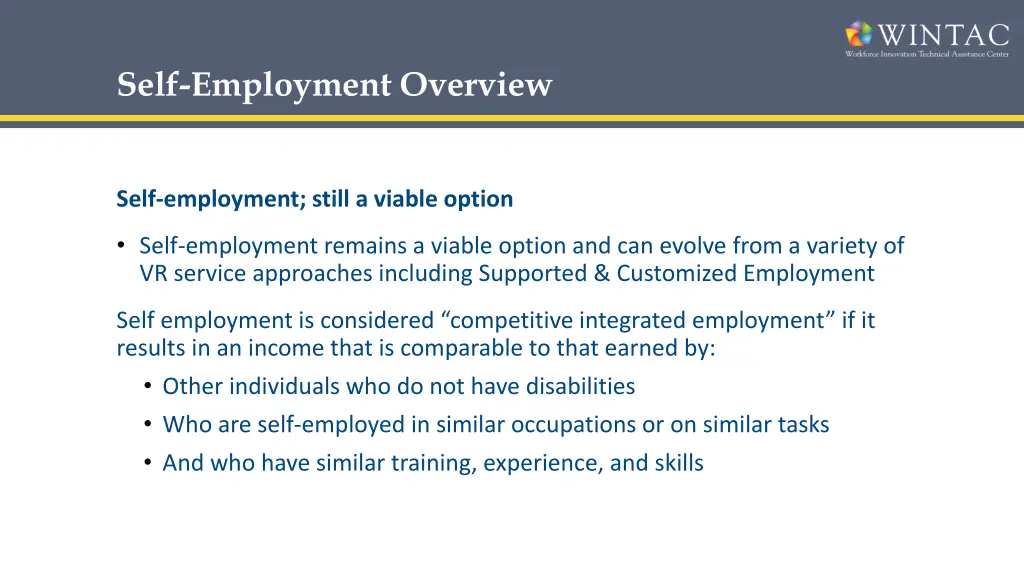 self employment overview