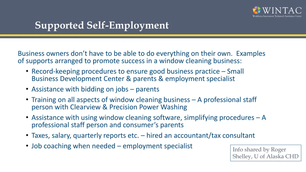 supported self employment