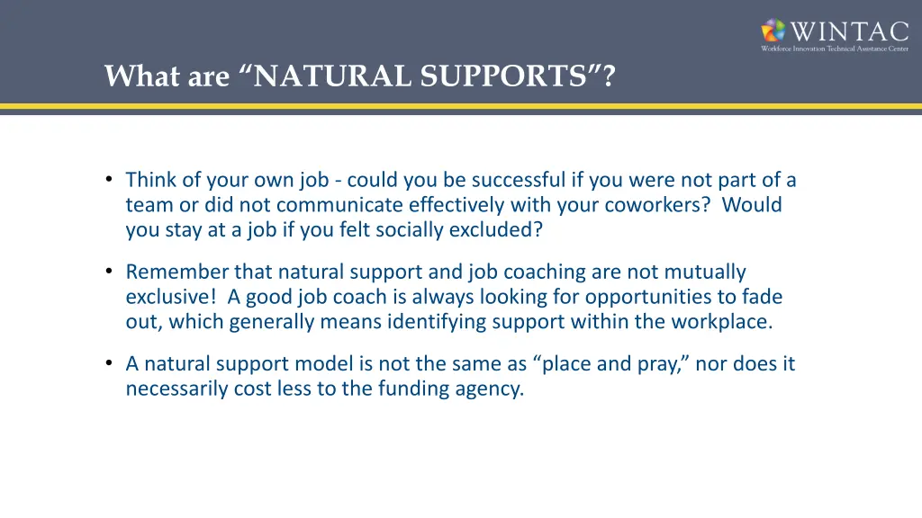 what are natural supports