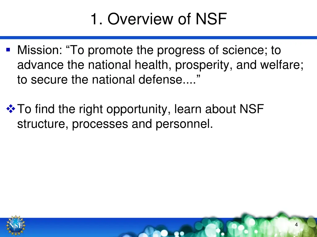 1 overview of nsf