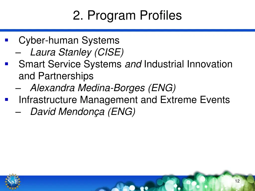 2 program profiles