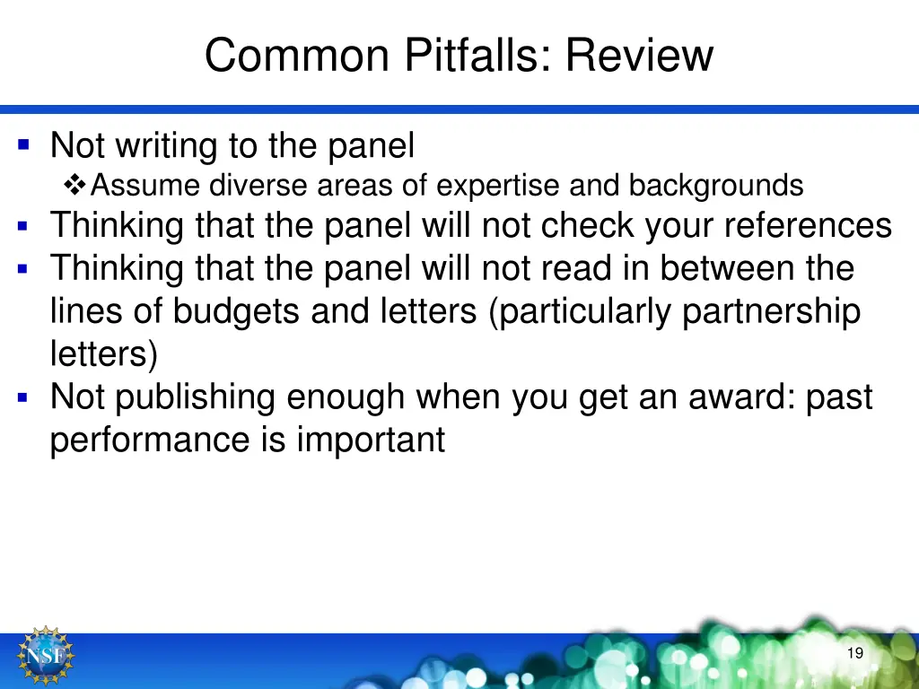 common pitfalls review
