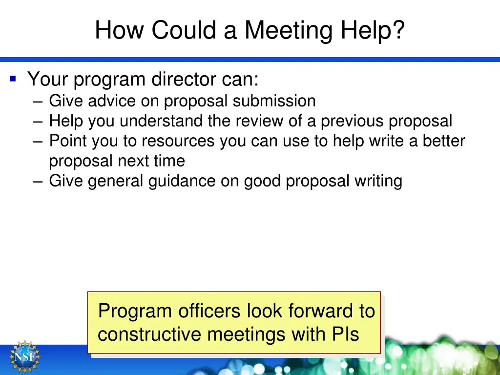 how could a meeting help