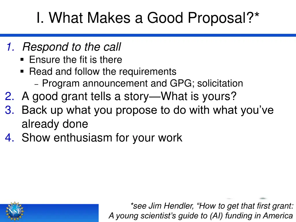i what makes a good proposal