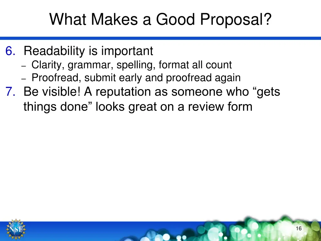 what makes a good proposal 1
