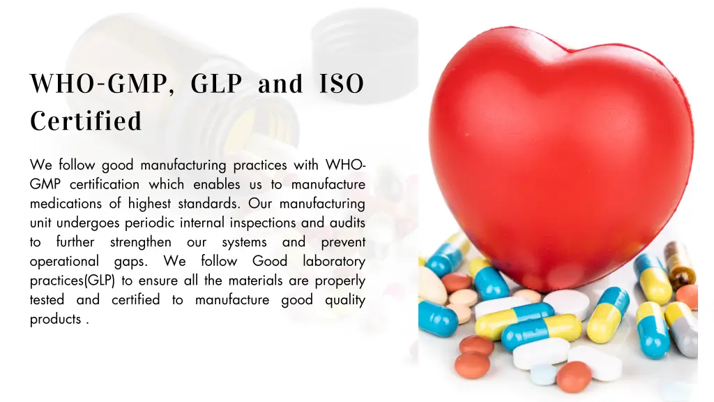 who gmp glp and iso certified