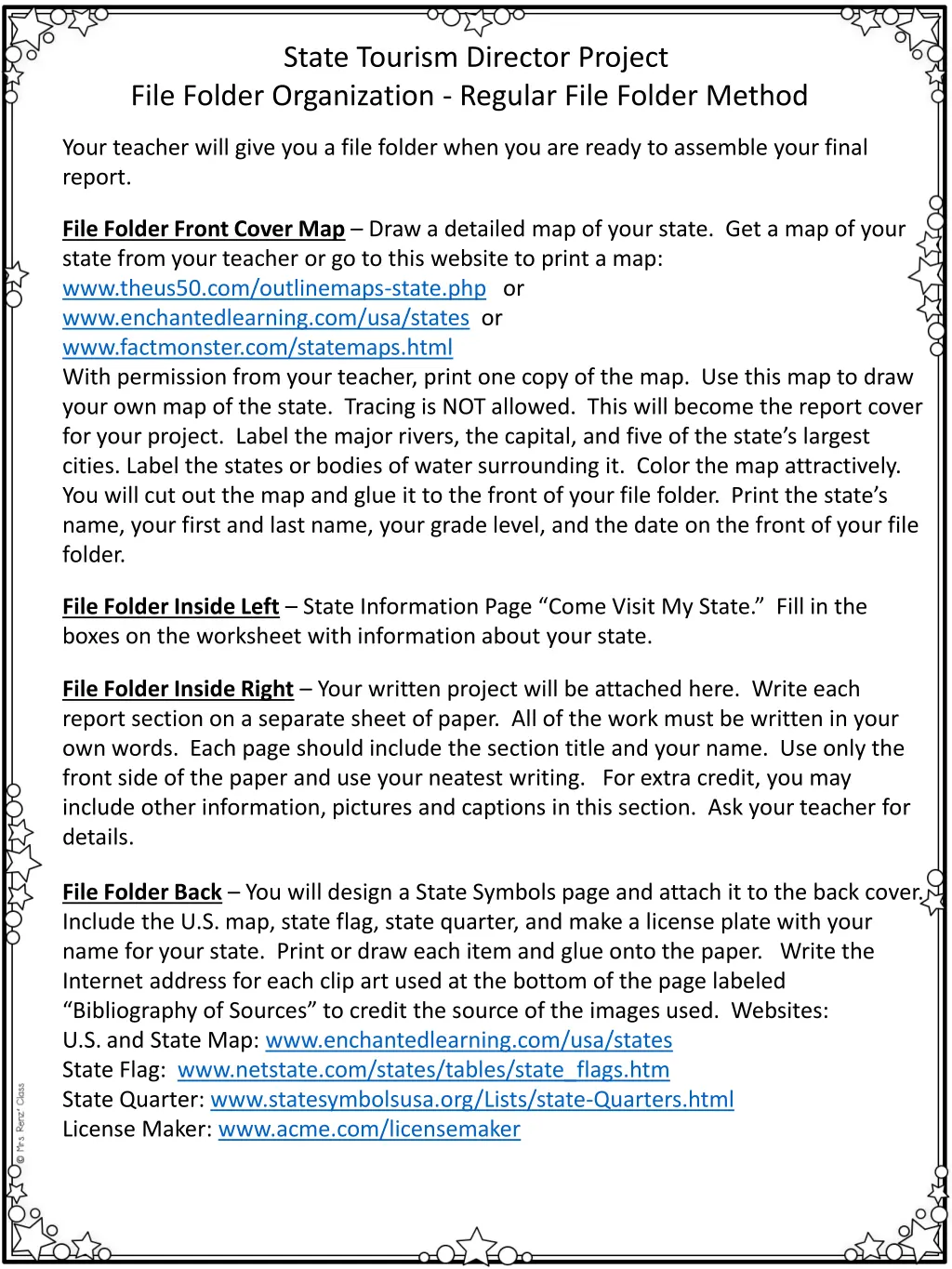 state tourism director project file folder