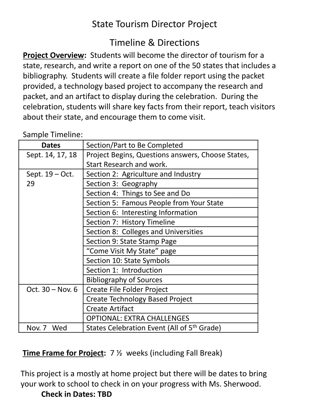 state tourism director project
