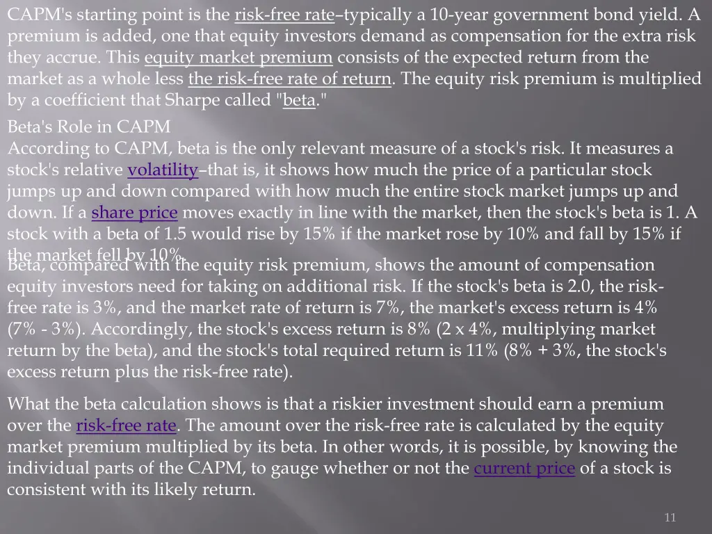 capm s starting point is the risk free rate