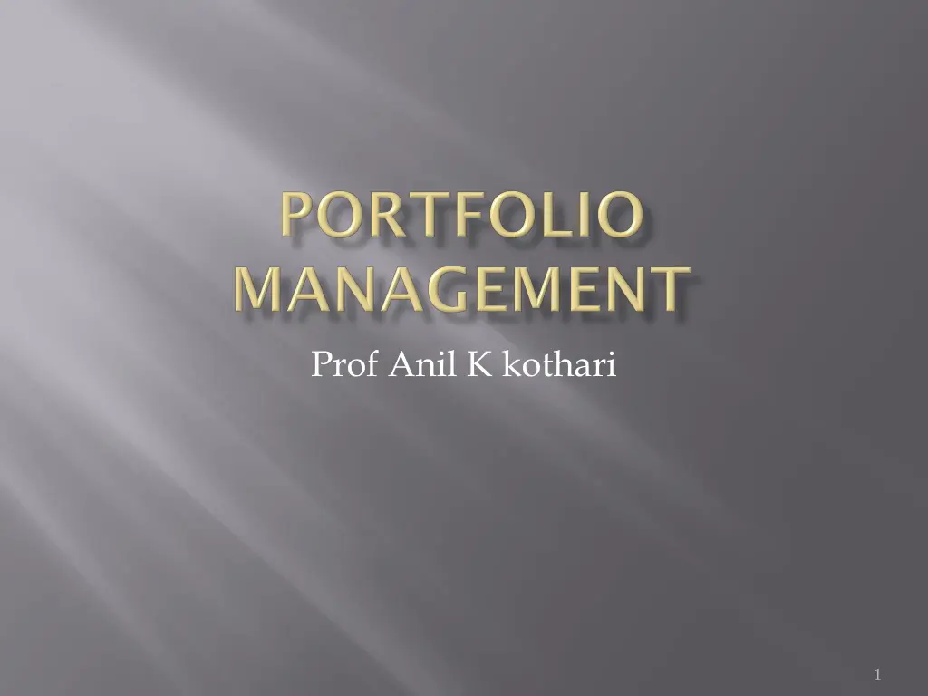 prof anil k kothari