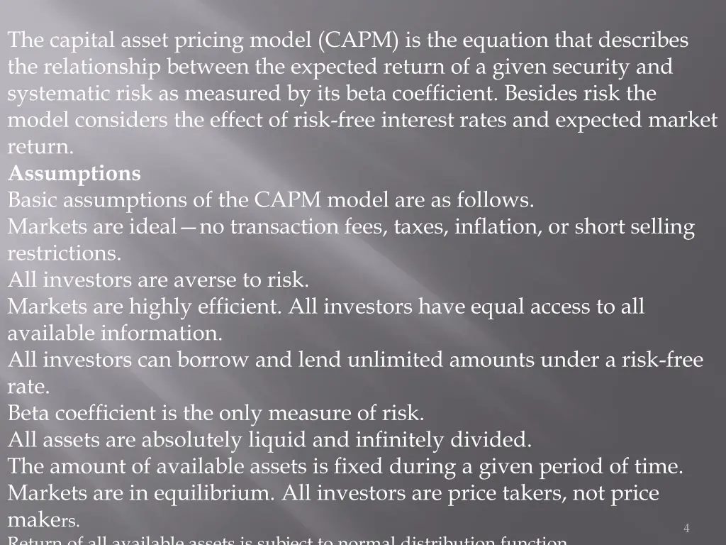 the capital asset pricing model capm