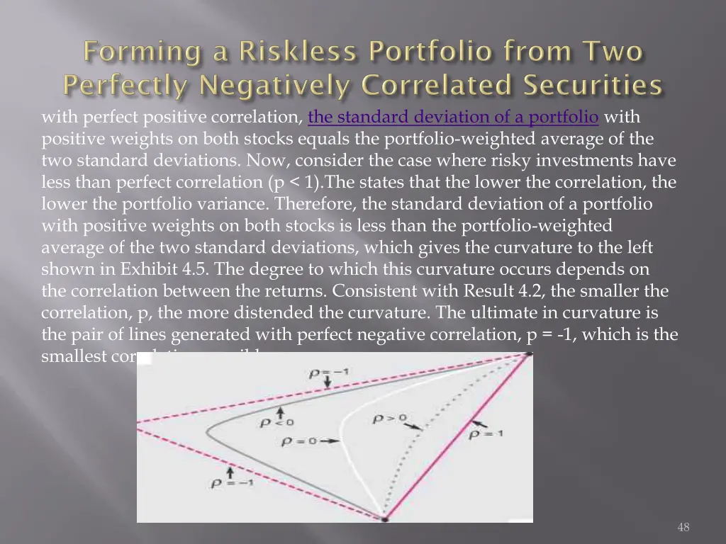 with perfect positive correlation the standard