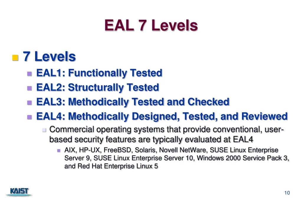 eal 7 levels