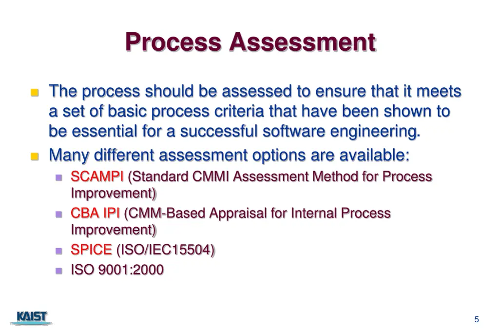 process assessment