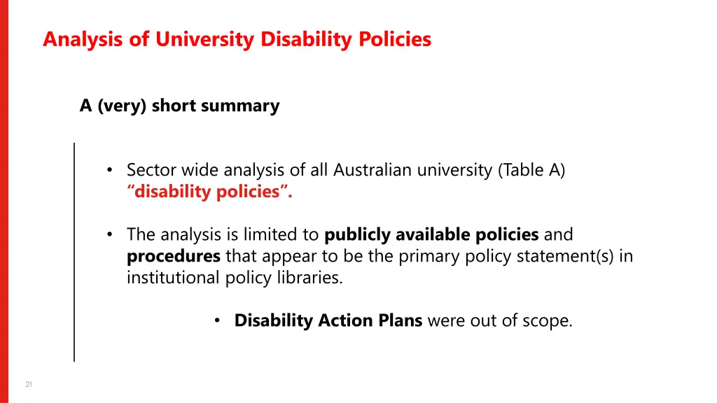 analysis of university disability policies