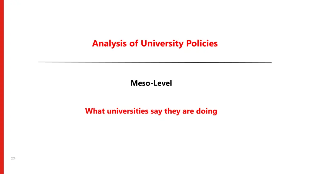 analysis of university policies