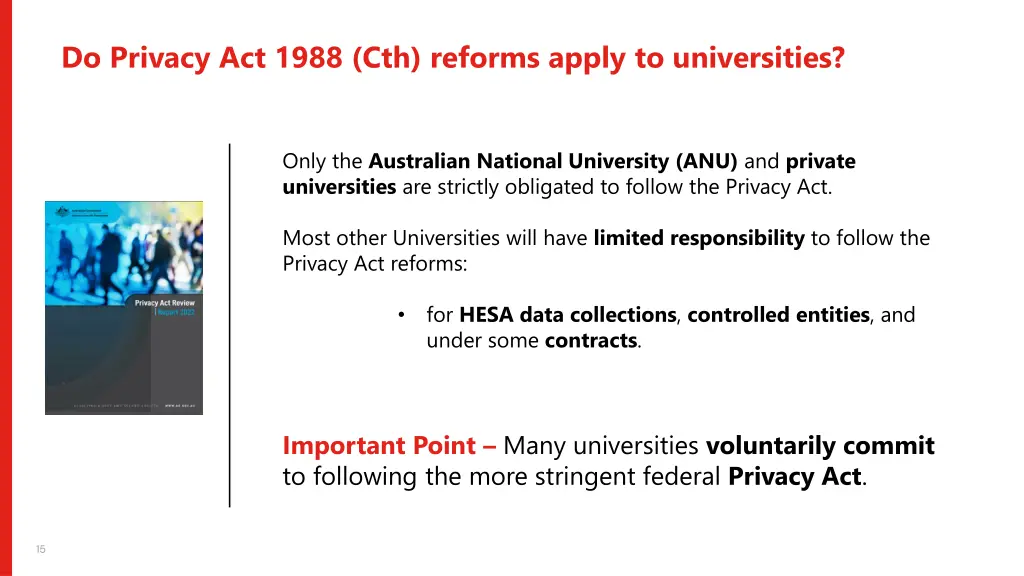 do privacy act 1988 cth reforms apply