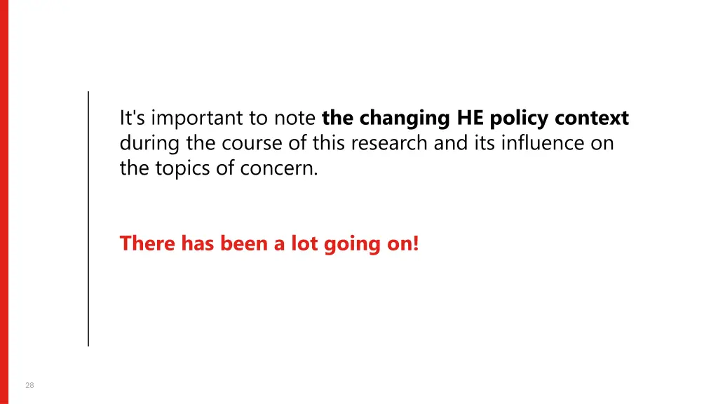 it s important to note the changing he policy